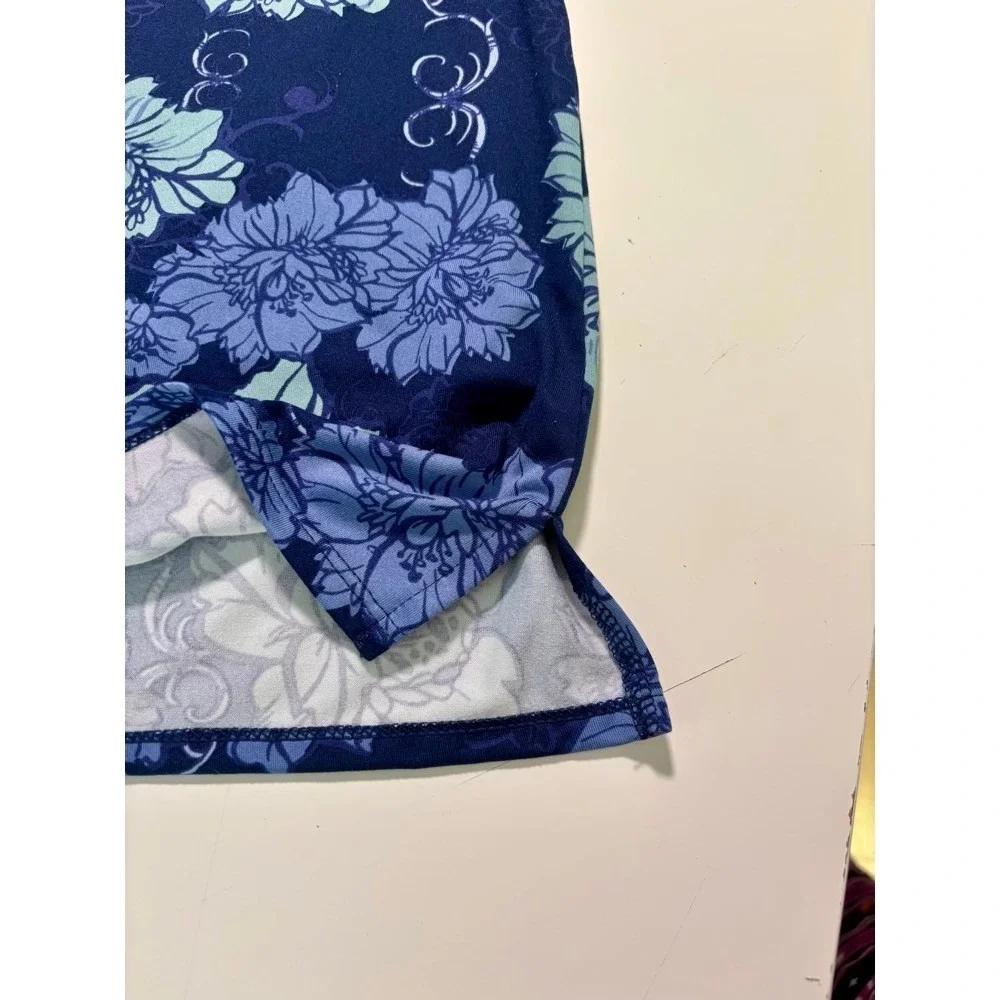 Blue Floral Active Skort Sz L Athleisure Pickleball‎ Tennis Sporty Outdoor Golf